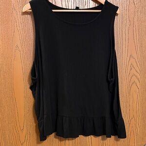 Solid black peplum top